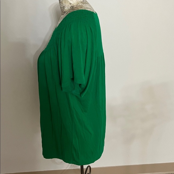 #52 Cable & Gauge Vibrant Green Blouse size Large tops - Picture 2 of 6